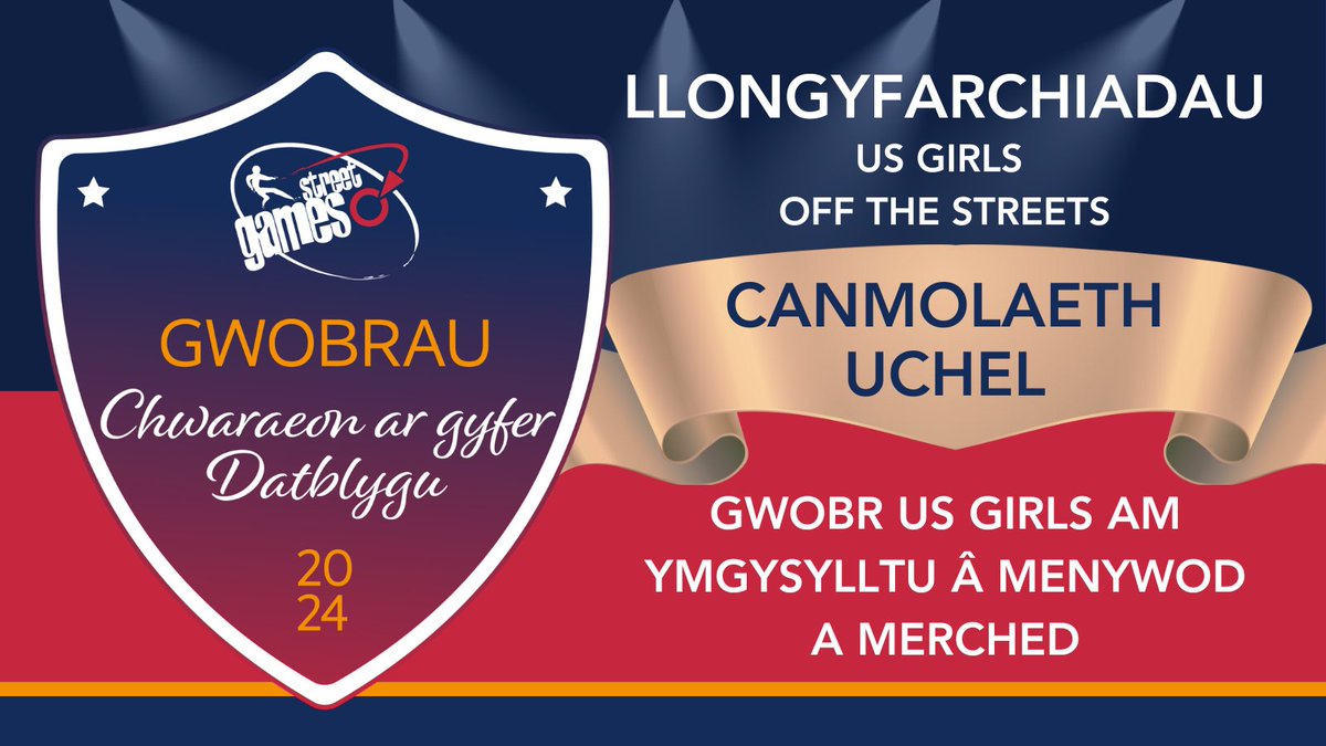 StreetGames Wales (@streetgamewales) on Twitter photo 🏆 A huge congratulations to Off the Streets for being Highly Commended in the Wales Us Girls StreetGames Awards! 🎉Mae'r gwaith rydych chi'n ei wneud i gefnogi merched a menywod ifanc i gymryd rhan mewn chwaraeon aml yn wych. <a href="/OfftheStreetsBG/">Off the Streets</a> 🏆 A huge congratulations to Off the Streets for being Highly Commended in the Wales Us Girls StreetGames Awards! 🎉Mae'r gwaith rydych chi'n ei wneud i gefnogi merched a menywod ifanc i gymryd rhan mewn chwaraeon aml yn wych. <a href="/OfftheStreetsBG/">Off the Streets</a>