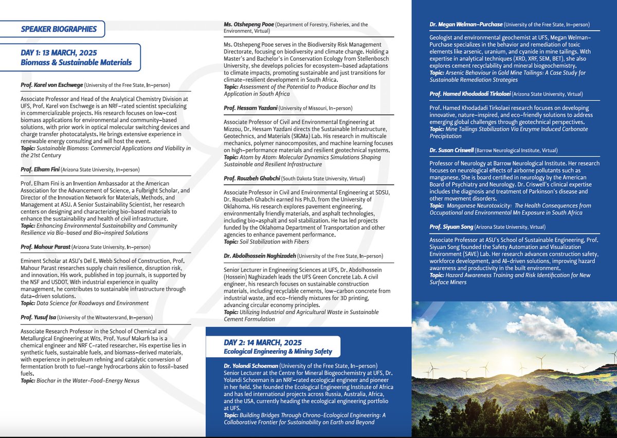 We encourage our #SATMembers &amp; industry colleagues to take note of this groundbreaking symposium taking place 13 - 14 March 2025! 

🌍 ASUFS Symposium: Environmental Sustainability &amp; Community Resilience.

More info 🔗 bit.ly/4i3tGbd

#greenasphalt #circulareconomy