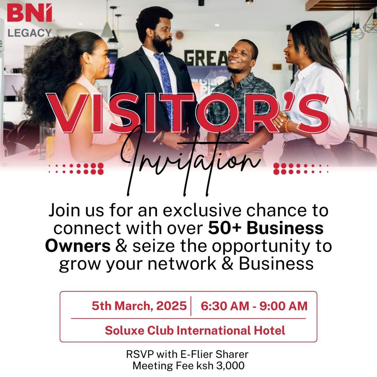 Wanji001's tweet photo. Success isn’t just about what you know—it’s about who you know. Join top entrepreneurs, expand your network, and gain valuable business connections.

Register for BNI VisitorsDay, for more Email @BNILegacyKe: bnilegacynairobi@gmail.com

#BNILegacyChapter
Robisearch Limited Africa https://t.co/ja069d6dUf
