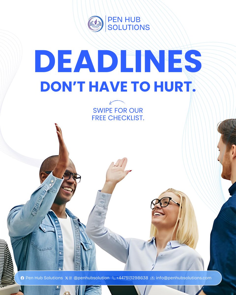 PenHubSolutions's tweet image. 🚨 Submitting your project ahead of the deadline is achievable.📝 Checkout Pen Hub’s FREE Deadline Survival Checklist to help you achieve that feat on your next project.  #TheStudentStruggleIsReal #AcademicTwitter #PenHubSolutions