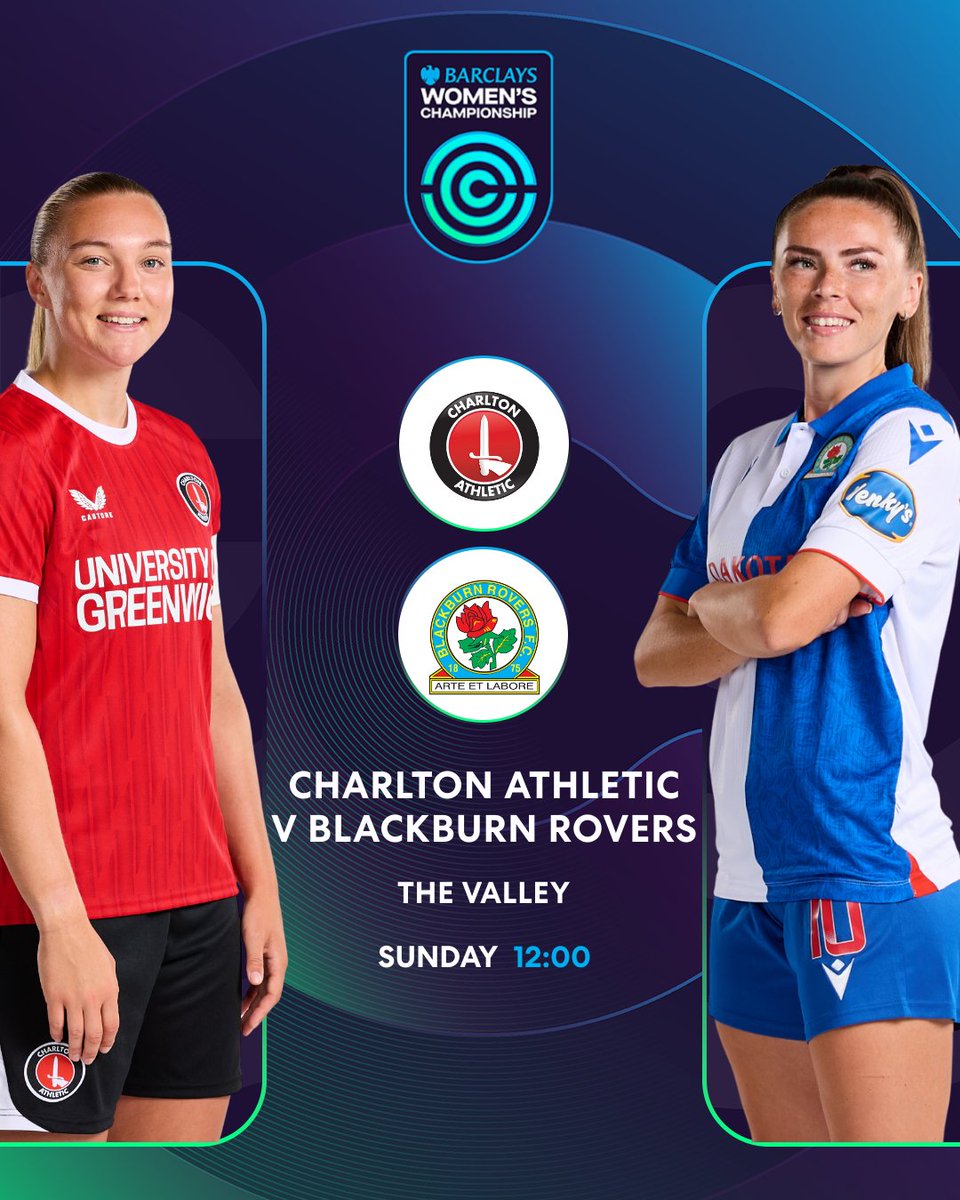 Coming up today in the #BarclaysWC!

<a href="/CAFCWomen/">Charlton Athletic Women</a> 🆚 <a href="/RoversWFC/">Blackburn Rovers WFC</a>
