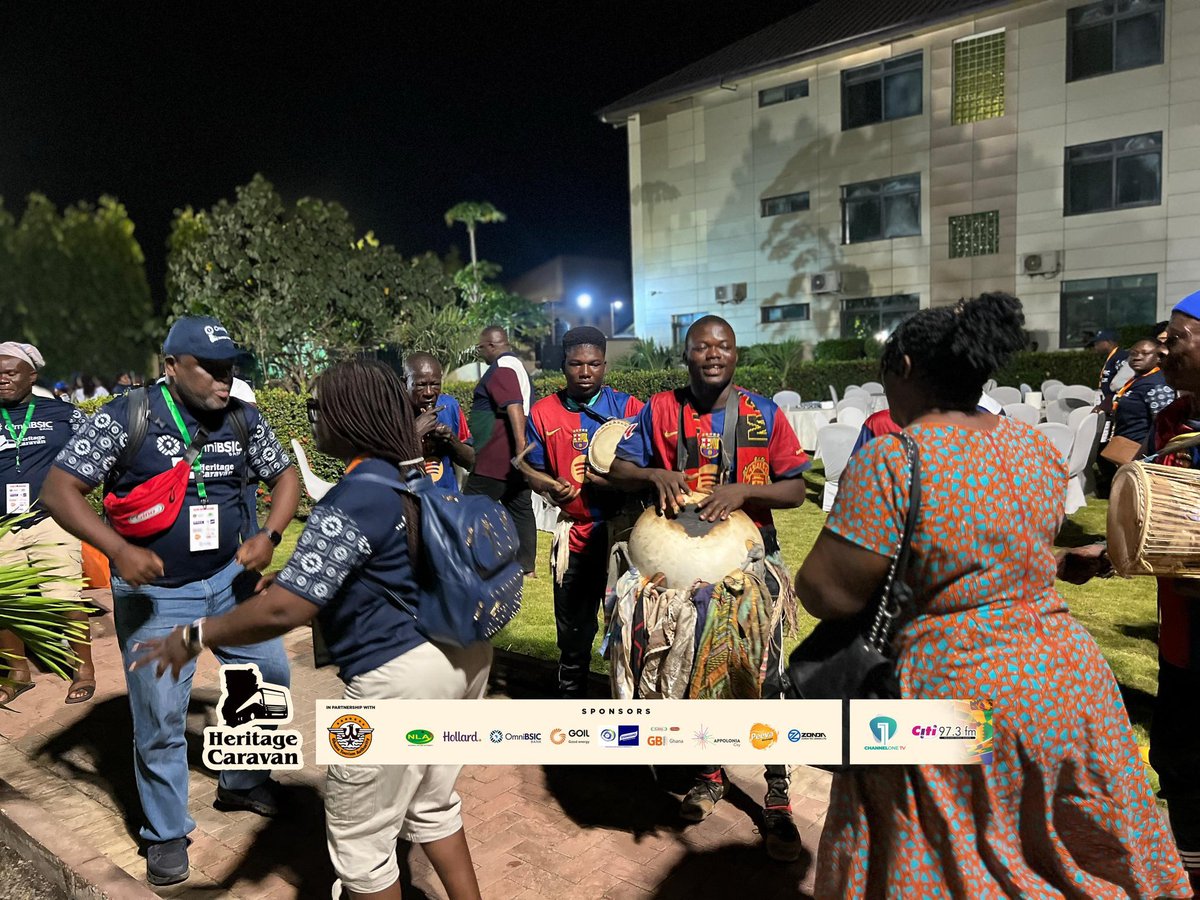 Channel1TVGHA's tweet photo. Heritage Caravan 2025- Recap from Last Night (Day 2) into Day 3!🔥 A Thread!

The Heritage Caravan pulled into Bolgatanga at midnight, but sleep? That was the last thing on our minds! The energy was unreal—culture, tradition, and an unforgettable welcome at Ganass Hotel! After a hearty dinner, we’re up and ready for today’s adventures—Zenga, the Chief’s Crocodile Pond (Paga), and a visit to the Ghana-Burkina Faso border!

The NLA takes center stage today! Stay tuned for all the action! 😌🔥

#HeritageCaravan2025 #HeritageMonth2025