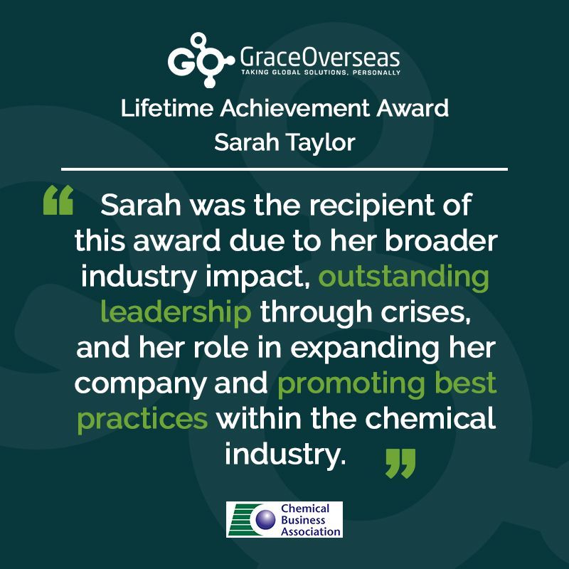 Grace Overseas (@graceoverseaslt) on Twitter photo With #InternationalWomensDay just around the corner, what better time to share <a href="/ChemBusAssoc/">Chemical Business Association</a> judges comments, following our MD Sarah Taylor's Lifetime Achievement award π
A trailblazer in a male-dominated field, this award is testament to Sarah's visionary leadership π«
#IWD With #InternationalWomensDay just around the corner, what better time to share <a href="/ChemBusAssoc/">Chemical Business Association</a> judges comments, following our MD Sarah Taylor's Lifetime Achievement award π
A trailblazer in a male-dominated field, this award is testament to Sarah's visionary leadership π«
#IWD