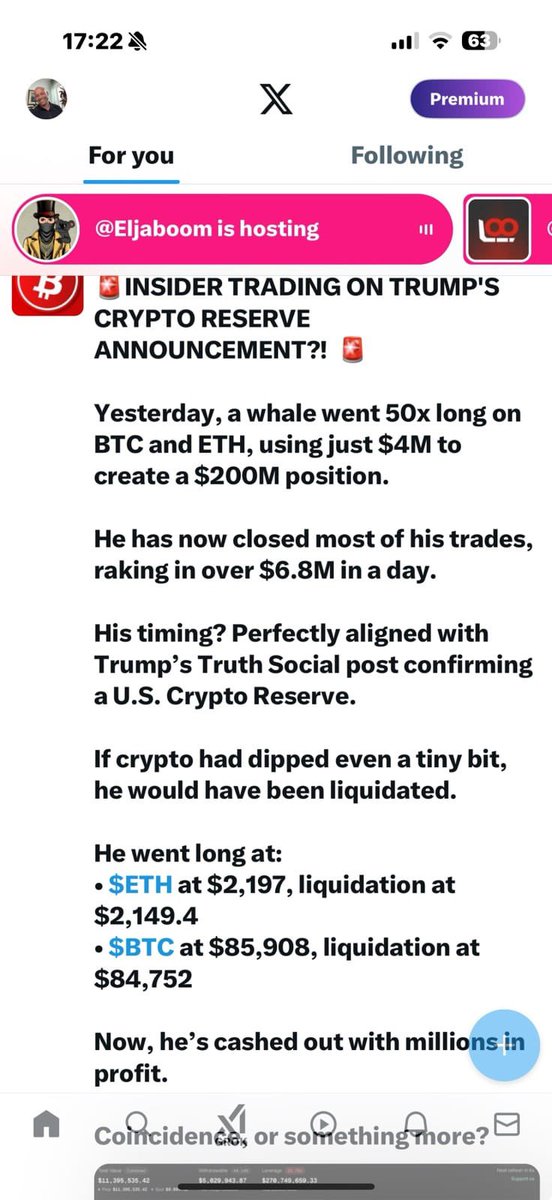 That’s reminds me of <a href="/elonmusk/">Elon Musk</a> moves when he used to pump and dump #Doge

Now President of the USA is doing the same with $BTC. 😶