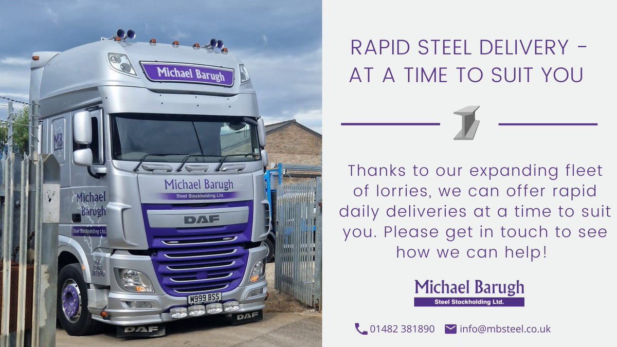 Happy March!
Getting the steel supplies you need on time and on budget makes a huge difference!  Discover the difference we can make for all your steel needs by calling our friendly staff on 📞01482 381890  #steelsupplies #steel #delivery #industry #welovewhatwedo