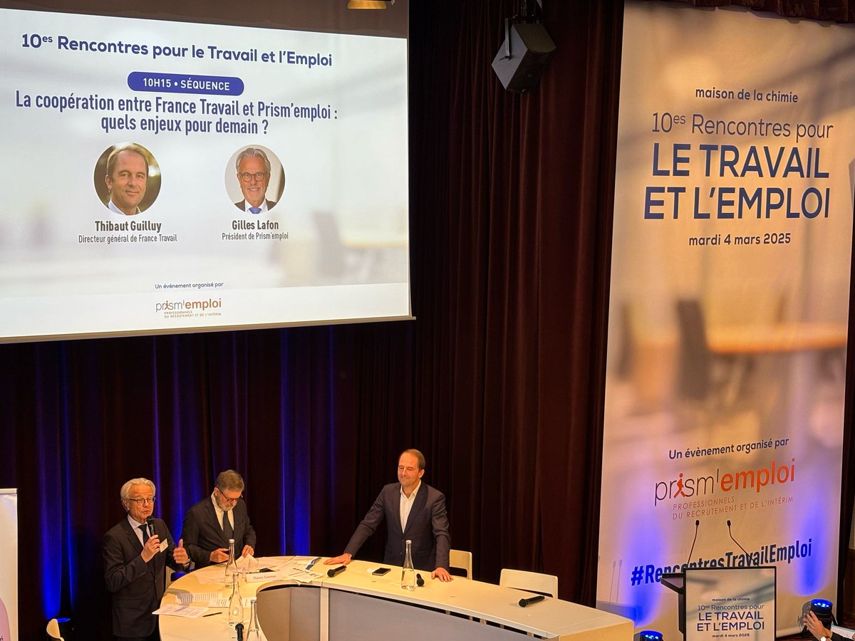 Prism'emploi (@prismemploi) on Twitter photo La coopération entre <a href="/FranceTravail/">France Travail</a> et Prism’emploi : quels enjeux pour demain ? 🤝 avec <a href="/ThibautGuilluy/">Thibaut Guilluy</a> et <a href="/GillesLafon/">Gilles Lafon</a> #RencontresTravailEmploi La coopération entre <a href="/FranceTravail/">France Travail</a> et Prism’emploi : quels enjeux pour demain ? 🤝 avec <a href="/ThibautGuilluy/">Thibaut Guilluy</a> et <a href="/GillesLafon/">Gilles Lafon</a> #RencontresTravailEmploi