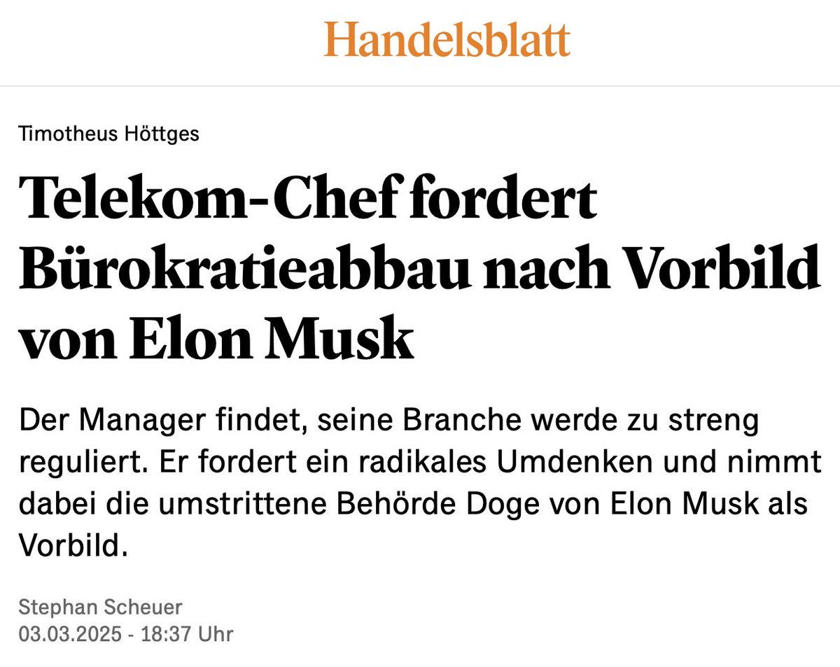 Sollten wir in der EU Verwaltungskosten reduzieren &amp; die Effizienz staatlicher Prozesse verbessern? 
💡Sicherlich.
Nach Musks Vorbild, Tausende Beamte entlassen, Ministerien lahmlegen, Zugang zu wichtigen Infos für Bürgerinnen und Unternehmen vernichten?
❌Auf keinen Fall!