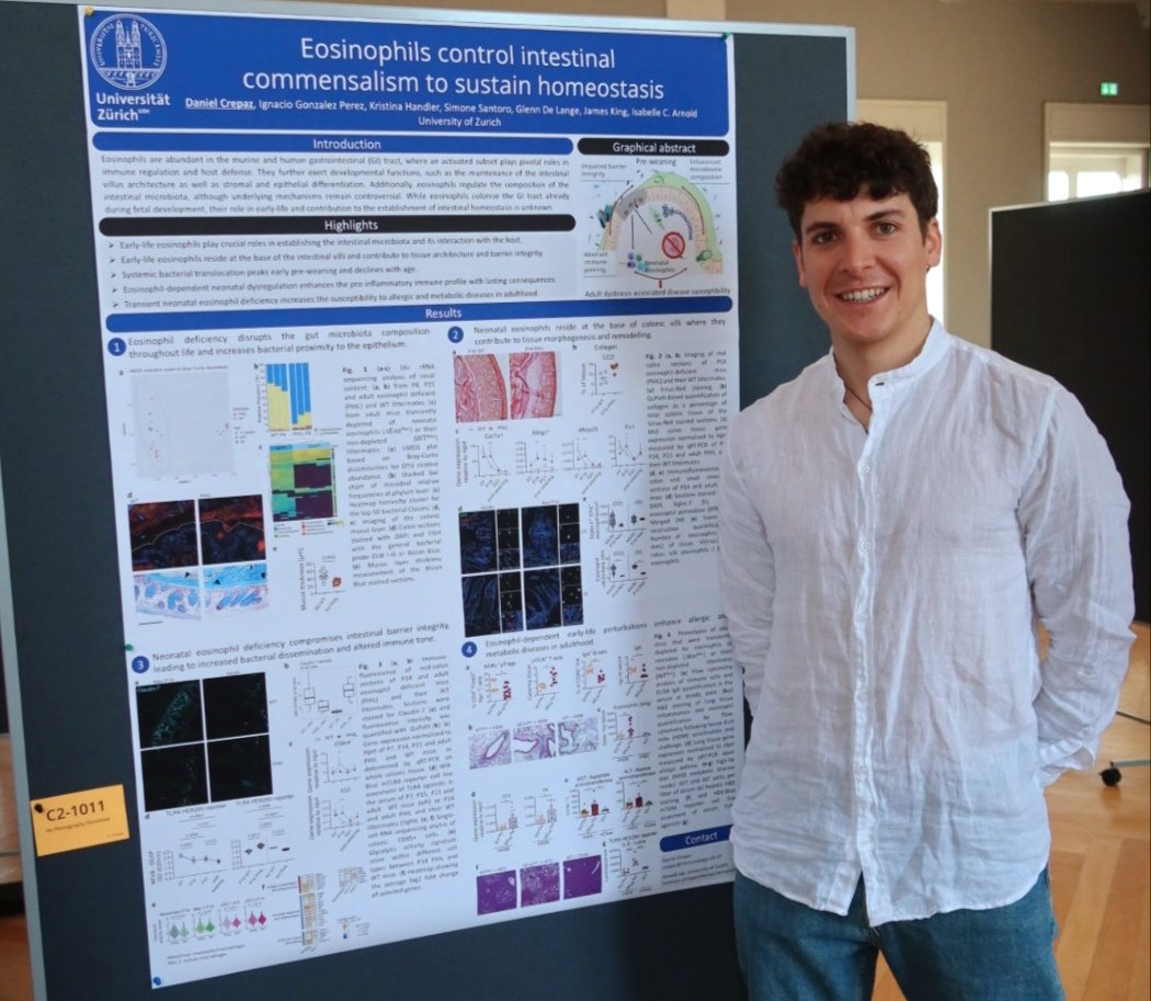 Daniel Crepaz (@crepazdaniel) on Twitter photo #KSMyeloid25 I am delighted to present our <a href="/lab_arnold/">Arnold_lab</a> work at the Keystone Symposia in Hannover. Visit me at the poster session and my #talk in the Granulocytes session today to hear more about neonatal #eosinophil tissue integrity functions and their impact on the microbiota! #KSMyeloid25 I am delighted to present our <a href="/lab_arnold/">Arnold_lab</a> work at the Keystone Symposia in Hannover. Visit me at the poster session and my #talk in the Granulocytes session today to hear more about neonatal #eosinophil tissue integrity functions and their impact on the microbiota!