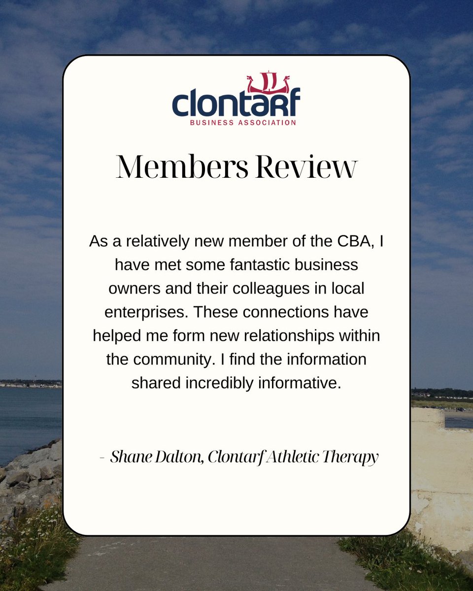Thinking about joining Clontarf Business Association? Hear what our members have to say! Whether you're a startup, a growing business, or an established brand, there’s a place for you here!📢 Join us today. Learn more! bit.ly/CBA-sign-up #ClontarfBusiness #BusinessNetworking