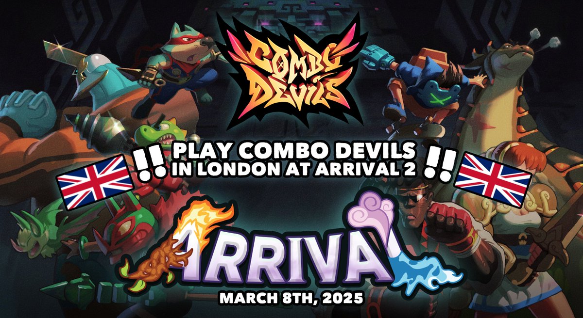 We're debuting our first UK booth! Come play some Combo Devils at Arrival 2 in London on March 8th!
Details in comments 🔽