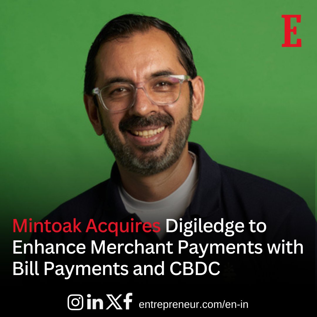 EntrepreneurIND's tweet image. Mintoak Acquires Digiledge to Enhance Merchant Payments with Bill Payments and CBDC

Read full Story: entrepreneur.com/en-in/news-and…

#Mintoak #Digiledge #Acquisition #Fintech #MerchantPayments #BillPayments #CBDC #DigitalCurrency #PaymentsInnovation #SME #PaymentSolutions