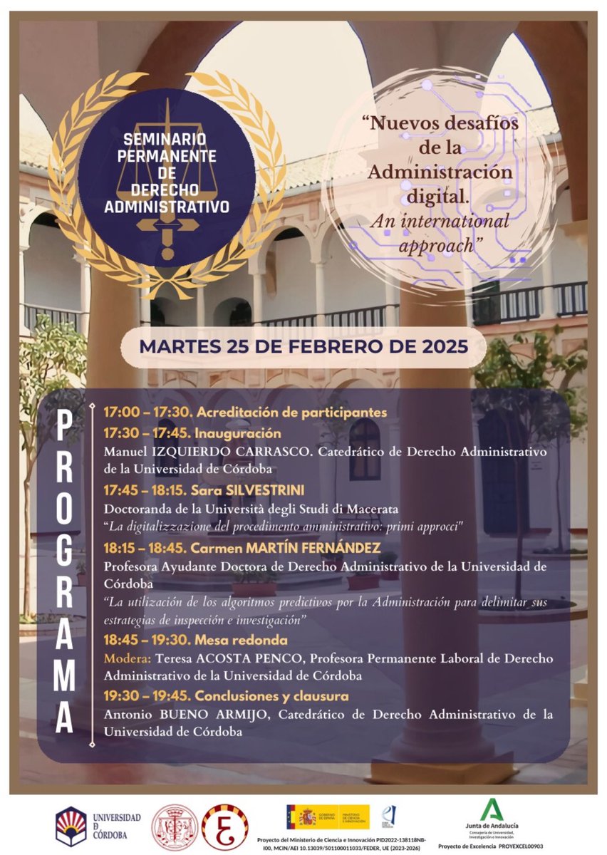 El martes pasado tuve la suerte de participar como ponente en una de las sesiones del Seminario Permanente del Área de Derecho Administrativo de la <a href="/Univcordoba/">Universidad Córdoba</a> 

Fue un placer acompañar a la doctoranda Sara Silvestrini, que nos habló sobre el tema de su tesis