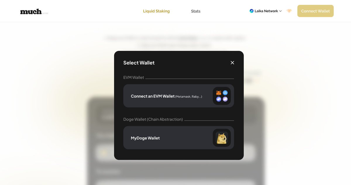 much_finance's tweet image. Seamless. Instant. Maximum Yield.
Staking $DOGE from L1 will be much easier 🤌
With @Laika_Layer2 chain abstraction, Much Finance removes all friction: no need to bridge, no complicated steps.
Just stake directly from Dogecoin L1 and start earning.
Big rewards are coming.…
