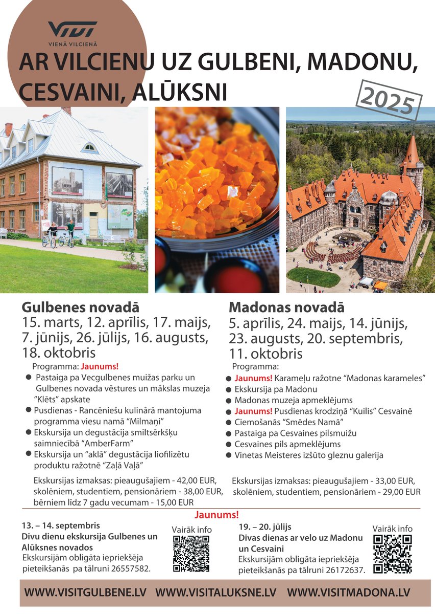 Ceļo ar <a href="/ViviVilciens/">Vivi - Vienā vilcienā</a>! Pirmā ekskursija jau 15.martā! Piesakies! Vairāk info: visitgulbene.lv/lv/ko-darit/ek…