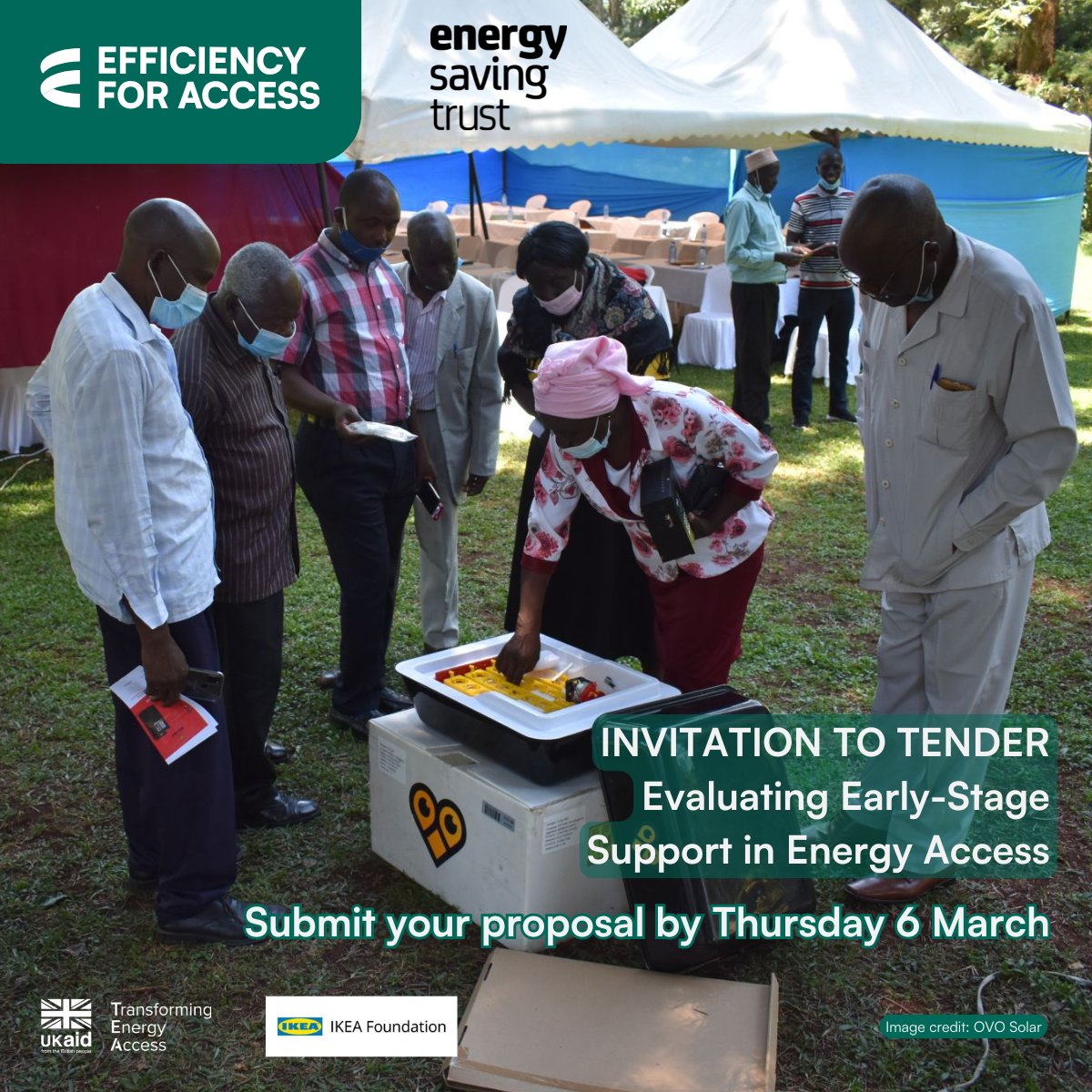 Efficiency for Access (@efora_coalition) on Twitter photo FINAL REMINDER: Invitation to Tender – Deadline this Thursday 6 March!
Time is running out to apply for <a href="/EnergySvgTrust/">Energy Saving Trust</a>'s consultancy opportunity for evaluating early-stage support in #CleanEnergyAccess.
Submit your proposal now: bit.ly/40QhvbM FINAL REMINDER: Invitation to Tender – Deadline this Thursday 6 March!
Time is running out to apply for <a href="/EnergySvgTrust/">Energy Saving Trust</a>'s consultancy opportunity for evaluating early-stage support in #CleanEnergyAccess.
Submit your proposal now: bit.ly/40QhvbM