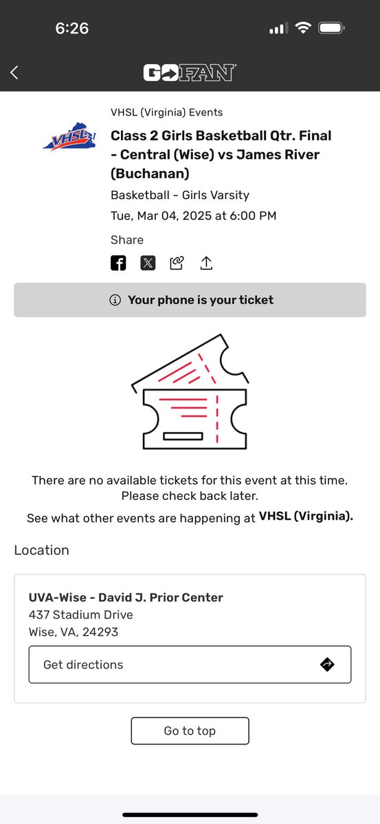 CatsChemVHS (@catsvhs) on Twitter photo Hey <a href="/VHSL_/">VHSL Athletics</a> when will the tickets for tonight's Basketball games go on sale?
All the games say "There are no tickets available"
Game is in 12 hours and we can't buy tickets yet?!? Hey <a href="/VHSL_/">VHSL Athletics</a> when will the tickets for tonight's Basketball games go on sale?
All the games say "There are no tickets available"
Game is in 12 hours and we can't buy tickets yet?!?