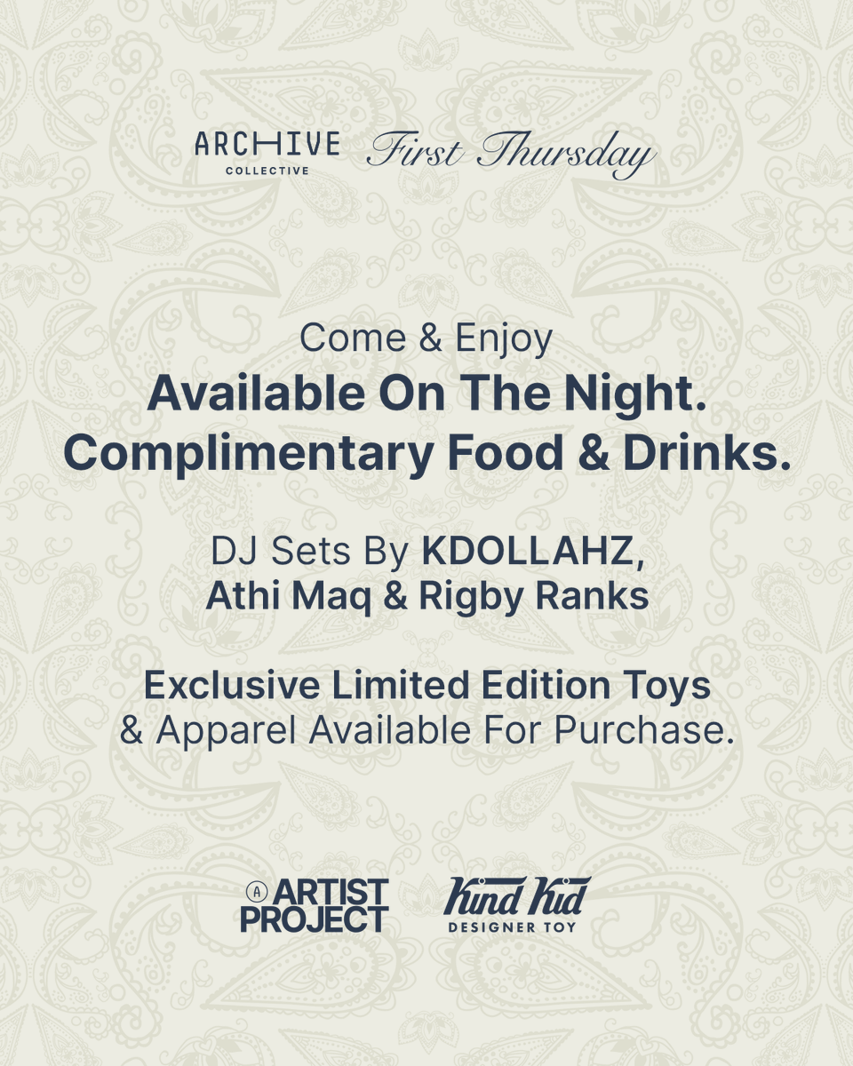 Join us this First Thursday 06 March 2025 celebrating local art and culture at Archive Collective 107 Bree Street, Cape Town. Featuring the <a href="/archivesa/">Archive SA</a> x Kind Kid collaboration designed exclusively by @sanele_qwabe along our A/W25 collection titled 'Imagination Meets Creation'.