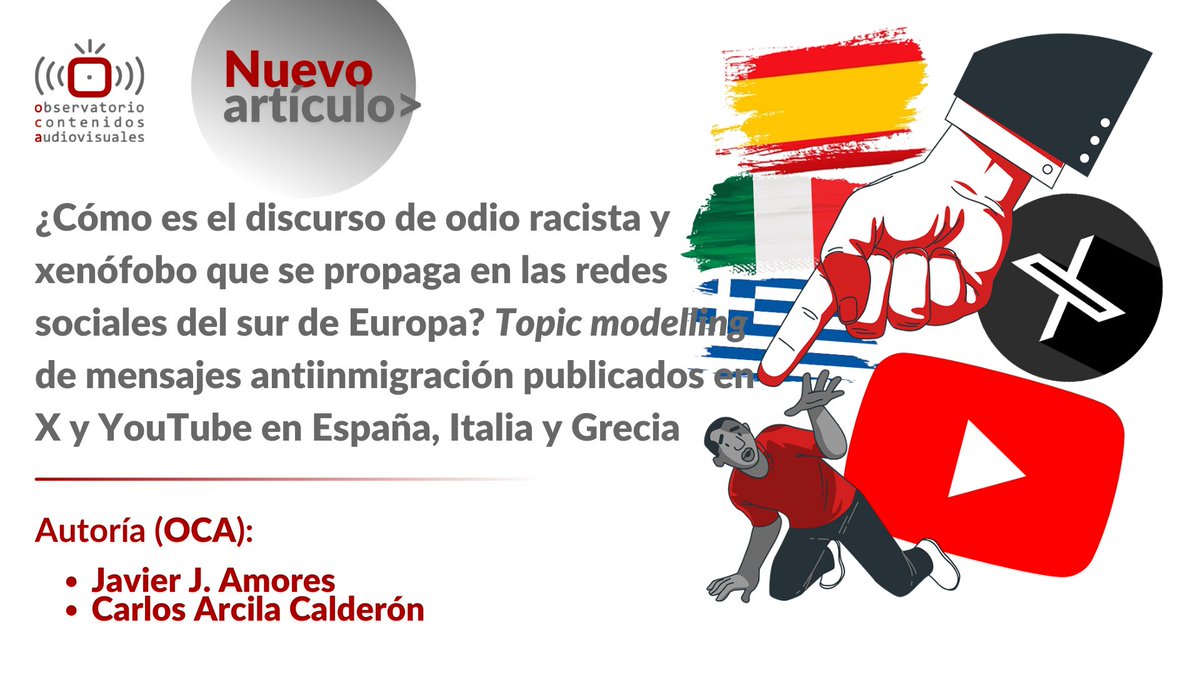 🗣️ En el día de ayer, los integrantes del #OCA Javier J. Amores y <a href="/carlosarcila/">Carlos Arcila Calderón</a> publicaban en la revista Communication &amp; Society (JCR-WOS Q2) el siguiente artículo: doi.org/10.15581/003.3…