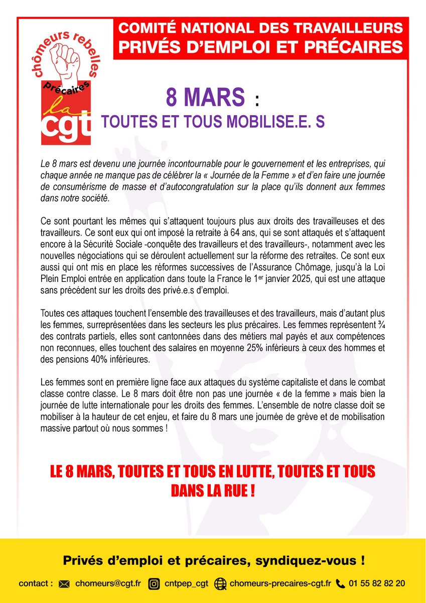 Pour un 8 mars mobilisateur
