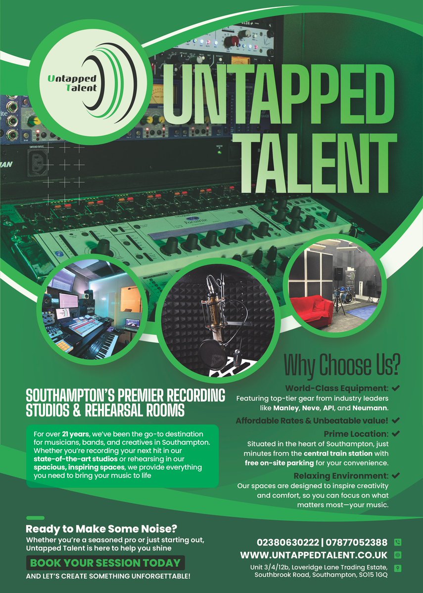 Our new leaflet design 👀
.
.
.
.
#recordingstudio #southampton #rehearsal #southamptonmusic #untappedtalent #musicstudio #recording #rehearsalspace