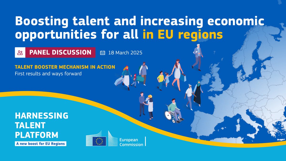 TALENT BOOSTER MECHANISM IN ACTION. First results and ways forward event on March 18th: A session will highlight regional benefits, common challenges and innovative solutions for creating high-skilled job opportunities. #HTP

ec.europa.eu/regional_polic…
