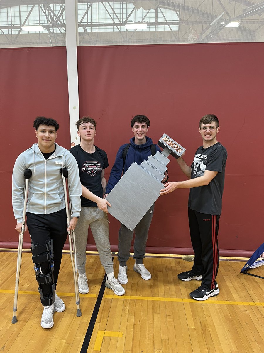 This trophy cost this team an arm and a leg to win! (Sorry JJ😂) Congrats to team “COGS” on winning the Per8BD Admiral Cup Championship 🏒🥇🏅‼️ Members are JJ Torres, Evan Pagett, Kevin Howard, &amp; Pat Laffin