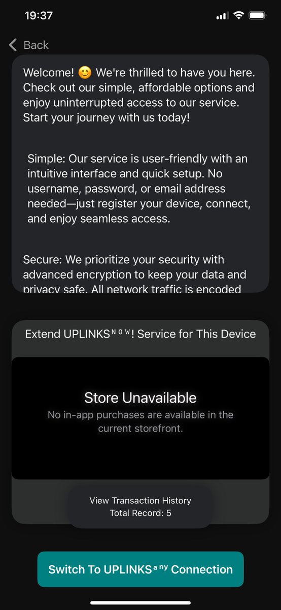We’re aware of a store issue preventing new purchases and are working on a fix. Existing users and services are unaffected. Thanks for your patience! #vpn #uplinksnow