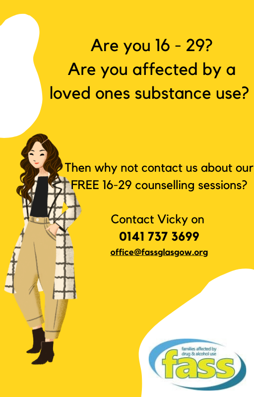 Fassglasgow's tweet photo. Did you know that at Fass Glasgow we offer free counselling sessions? Get in touch on 0141 737 3699 today if you're affected by a loved ones substance use. https://t.co/pudypcO67K