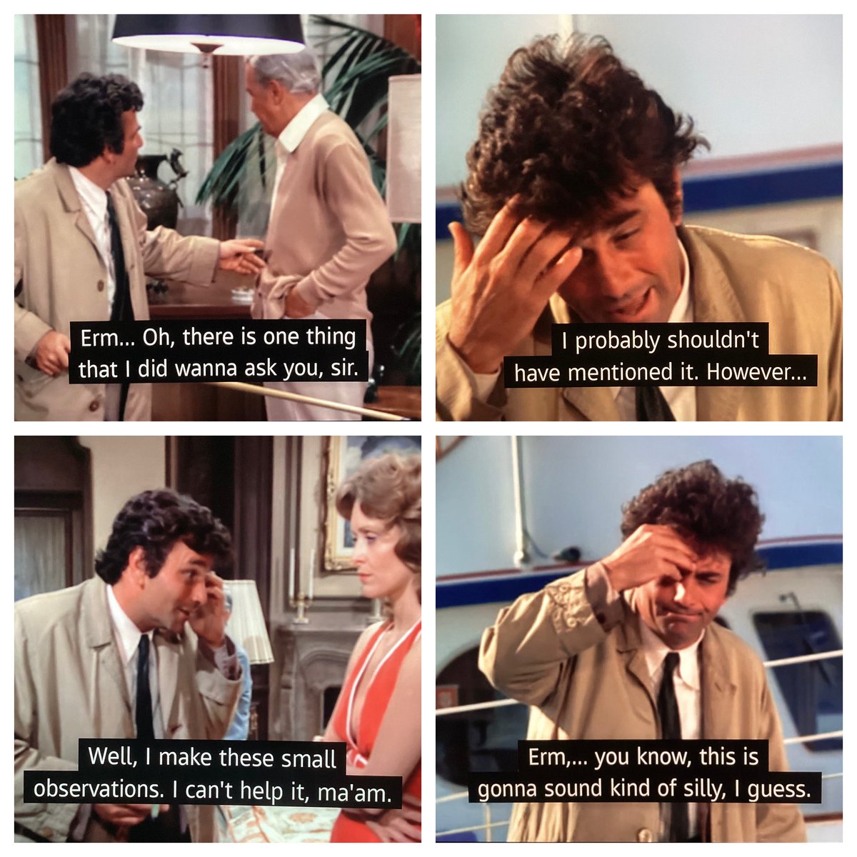 Watched an early #Columbo for the first time in a while and Peter Falk is somehow even better than I remember 🧥