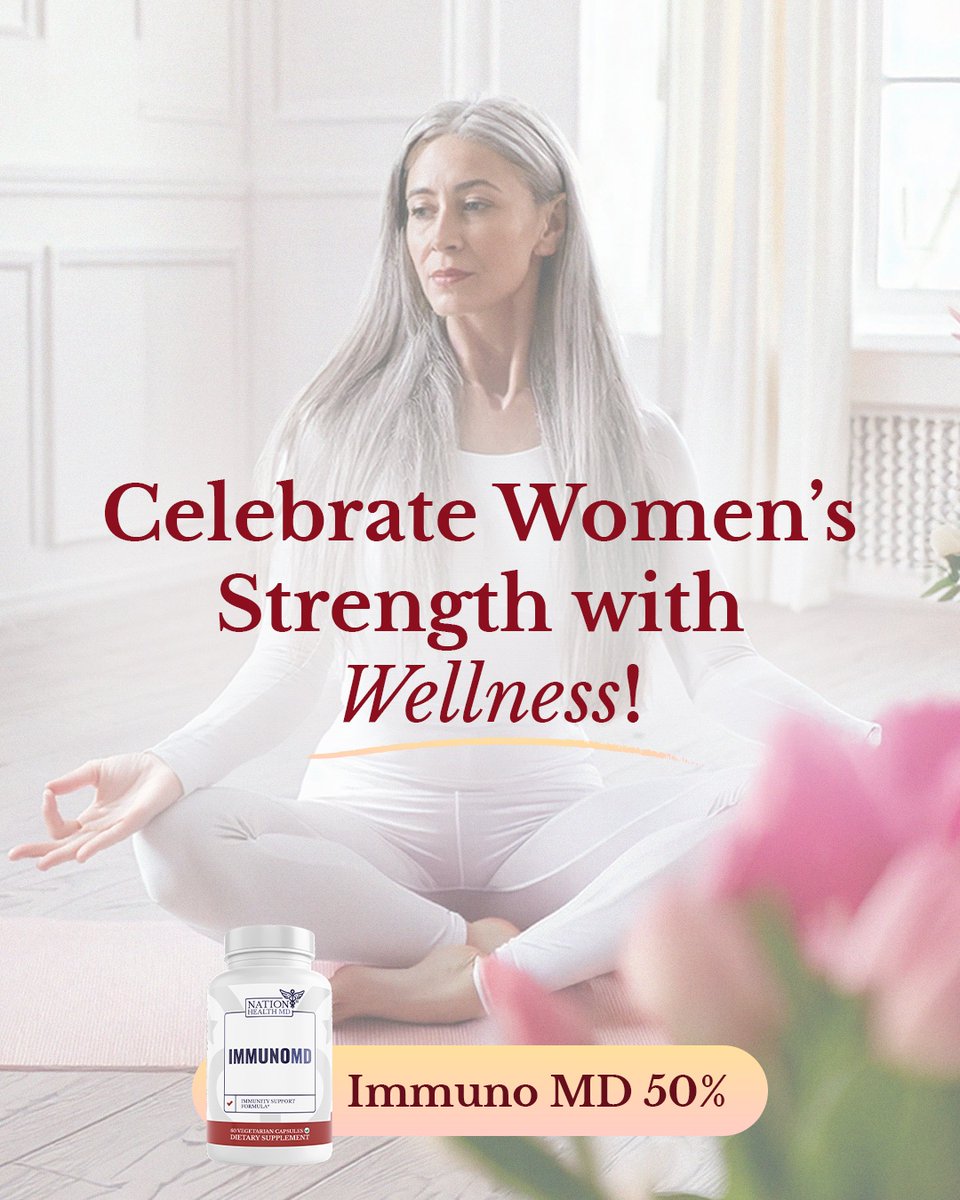 Celebrate Women’s Strength with Wellness! 💪✨

Strong women deserve strong immunity! This Women's Day, prioritize health and well-being with 50% OFF Immuno MD—no code needed. 🌿💖

𝐋𝐄𝐀𝐑𝐍 𝐌𝐎𝐑𝐄 bit.ly/4ilxiVU

#nationhealthmd #wellness #holistichealth