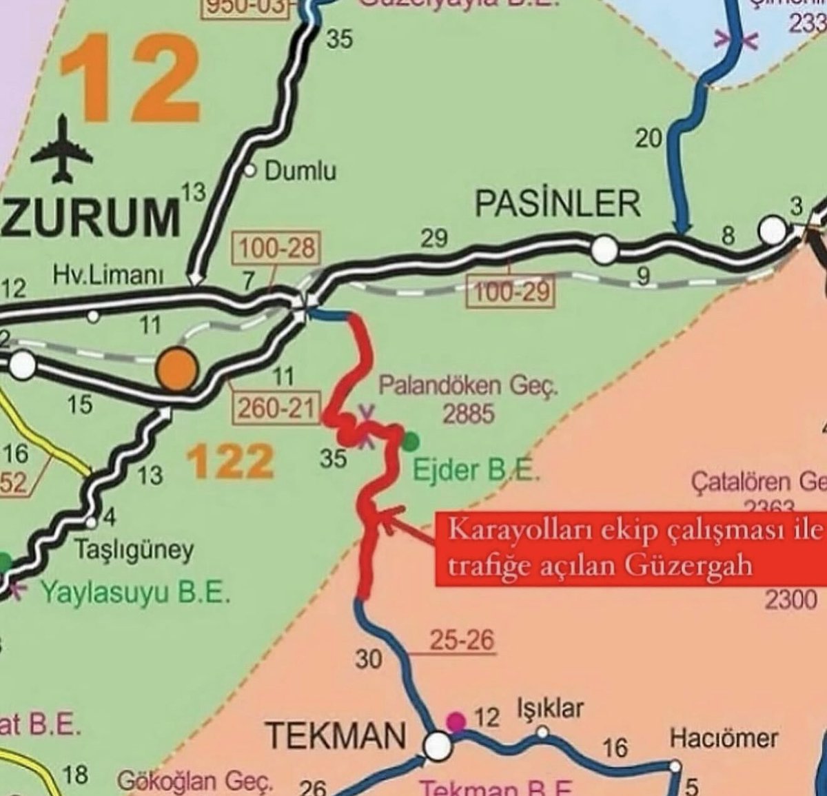 Palandöken Dağı Yolu, Erzurum-Tekman (Km: 10+000-55+000) güzergahı, saat 14:30 itibarıyla resmi olarak ulaşıma açılmıştır.

Kamuoyuna saygıyla duyurulur.
