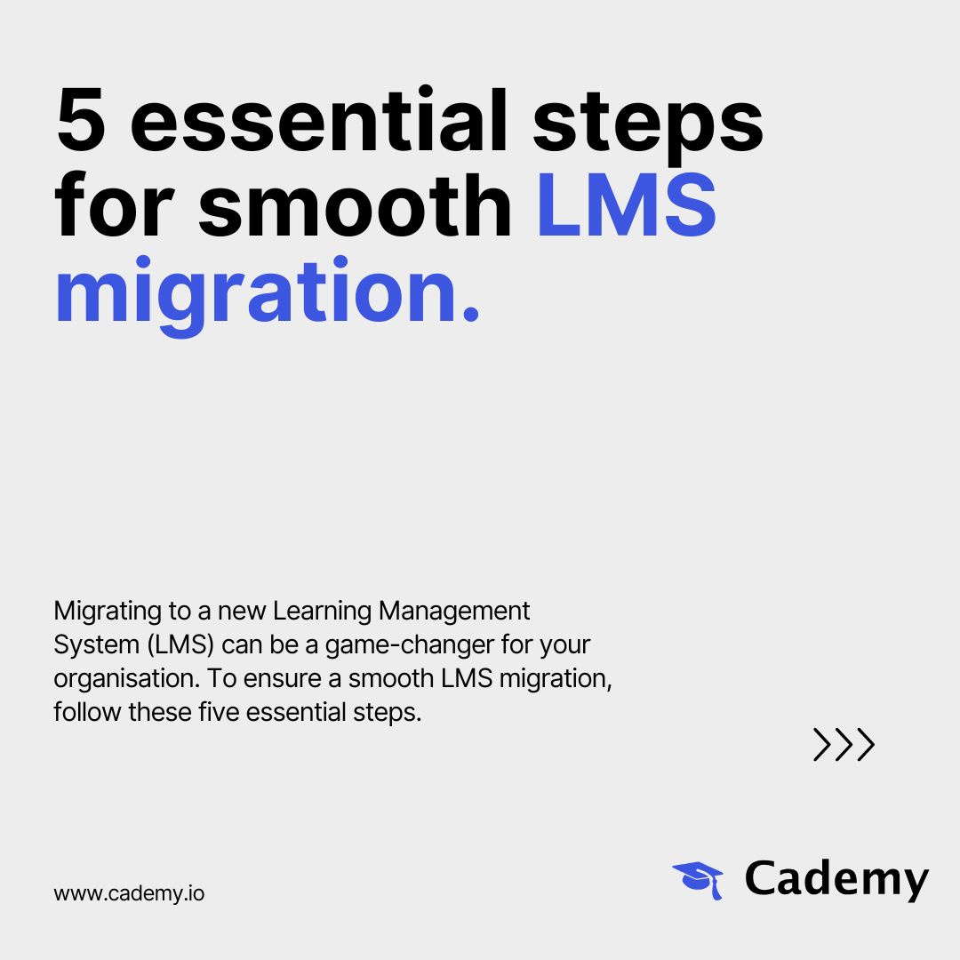 cademy__'s tweet image. 💡 Pro Tip: 5 essential steps for smooth LMS migration!
#LMSMigration #LearningManagementSystem #EdTech #Elearning #DigitalLearning