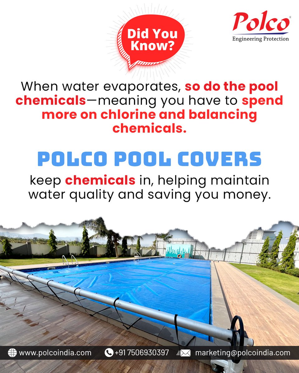 Polco_India's tweet image. 🏊‍♂️ Protect Your Pool, Save Money, and Swim Worry-Free! 🌊💙
Tired of cleaning your pool every day? 😩 Say hello to Polco’s swimming pool cover – the ultimate solution for keeping your pool clean, safe, and energy-efficient all year round! ✅✨
#swimmingpoolcover #poolcare