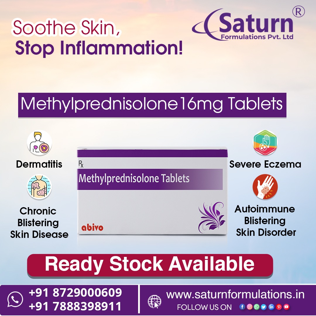 SaturnFormulat5's tweet image. #MethylprednisoloneTablets from #abivoderma a division of #SaturnFormulations!
✅Eases Allergy &amp;amp; Skin Reactions
✅Supports Autoimmune Treatment
Available in #DermaPCDFranchise &amp;amp; #ThirdPartyManufacturing!
🌐 saturnformulations.in/methylpredniso…
#pcdpharmafranchise