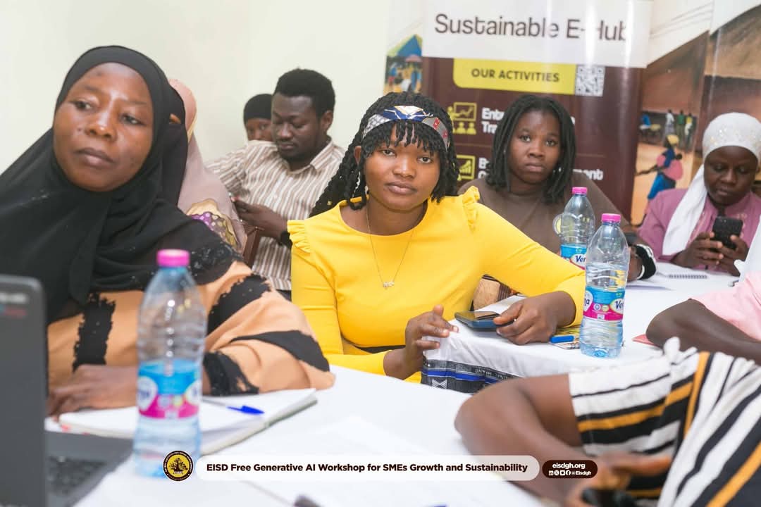 Eisdgh's tweet photo. We are excited to announce the successful implementation of first cohort of our Generative AI Workshop for SMEs Growth &amp; Sustainability
Held at EISD’s Ideas Space, Gumani, Tamale on 26th February, 2025, the event attracted Small Business Owners, Entrepreneurs, Freelancers, etc. https://t.co/liDFxG5kof