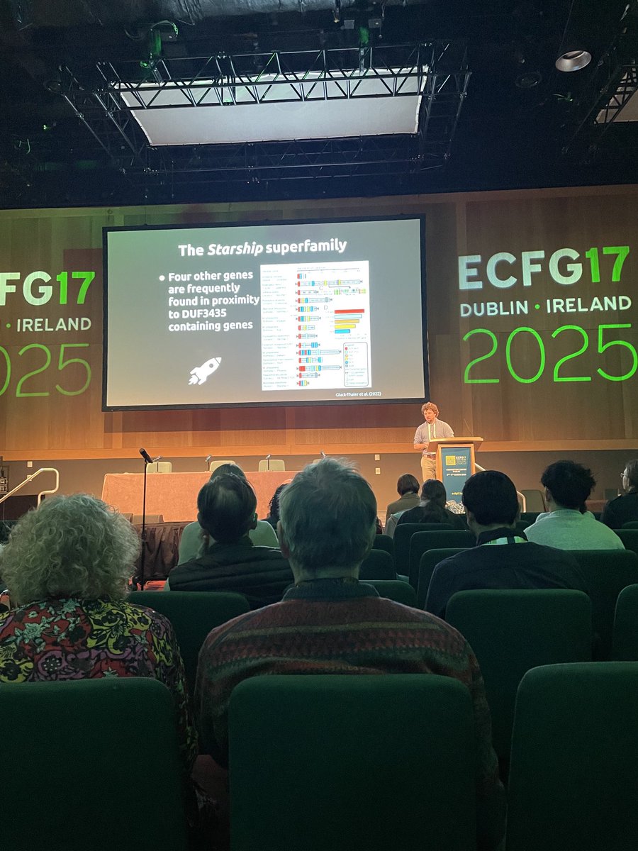 Nick Talbot (@talbotlabtsl) on Twitter photo The remarkable Starships - large mobile elements capable of moving large genomic regions in fungal populations. Changes everything we thought we knew about horizontal gene transfer among fungi and the mobility of large proportion of pan genomes <a href="/Hulk_Vogan/">Aaron Vogan</a> #ECFG17 The remarkable Starships - large mobile elements capable of moving large genomic regions in fungal populations. Changes everything we thought we knew about horizontal gene transfer among fungi and the mobility of large proportion of pan genomes <a href="/Hulk_Vogan/">Aaron Vogan</a> #ECFG17