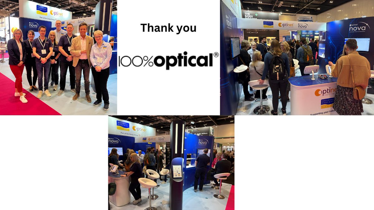 Thank you to everyone who visited the NEG, Optinet and Charmant stand at 100% Optical this weekend. It was great to see everyone and share with you how we can support your independent practice. 

Want to know more just email enquiries@nationaleyecare.co.uk