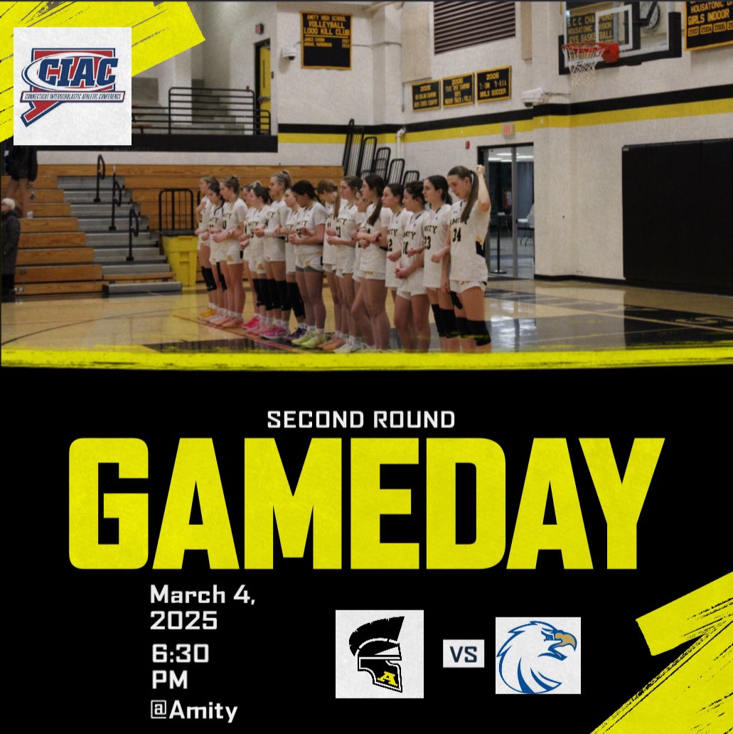 It’s Gamedayyy🚨🚨
Second Round of States!
HOME vs Newtown 
Tipoff ~ 6:30pm 
Be there to support the Spartans in their last home game of the season!! 
<a href="/amityathletics/">Amity HS Athletics</a> <a href="/CT_Girls_BBall/">CT Girls BBall</a> <a href="/GameTimeCT/">GametimeCT</a>