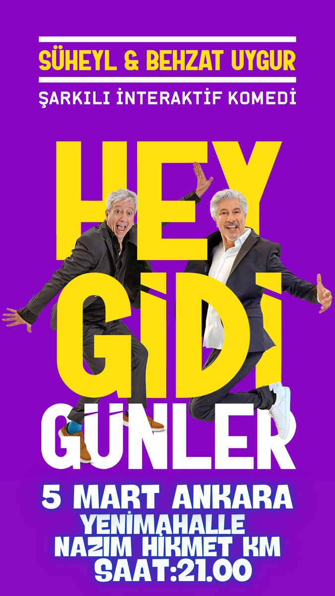 Ankara, hazır mısın? Hey Gidi Günler’le yine sahnedeyiz! Peki, en çok hangi eski alışkanlığı özlüyorsunuz? Telefon jetonu mu, mahalle maçları mı, yoksa apartmandaki kapı önü sohbetleri mi?
