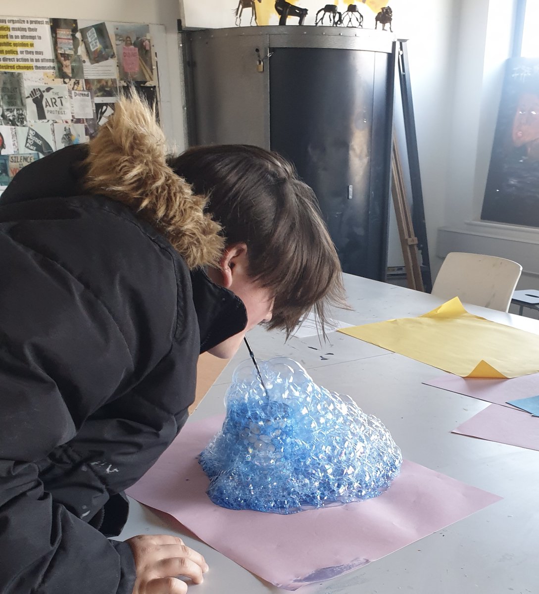 Some amazing bubble paintings and Brusho ink masterpieces being created! 🎨✨ #Art #CreativeExpression #BubblePainting #BrushoInk #ThisisAP