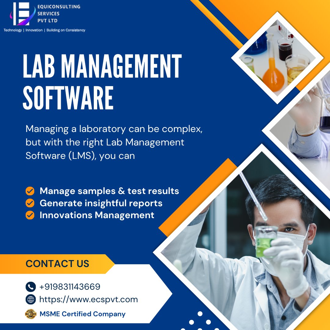 Equiconsul71200's tweet image. 🔬 Looking for Reliable Lab Management Software? We’ve Got You Covered!
🚀 EquiConsulting Services Pvt. Ltd. offers cutting-edge Lab Management Software to streamline your lab operations with:

#LabManagement #EquiConsultingservices #LaboratorySoftware #LMS #LabAutomation