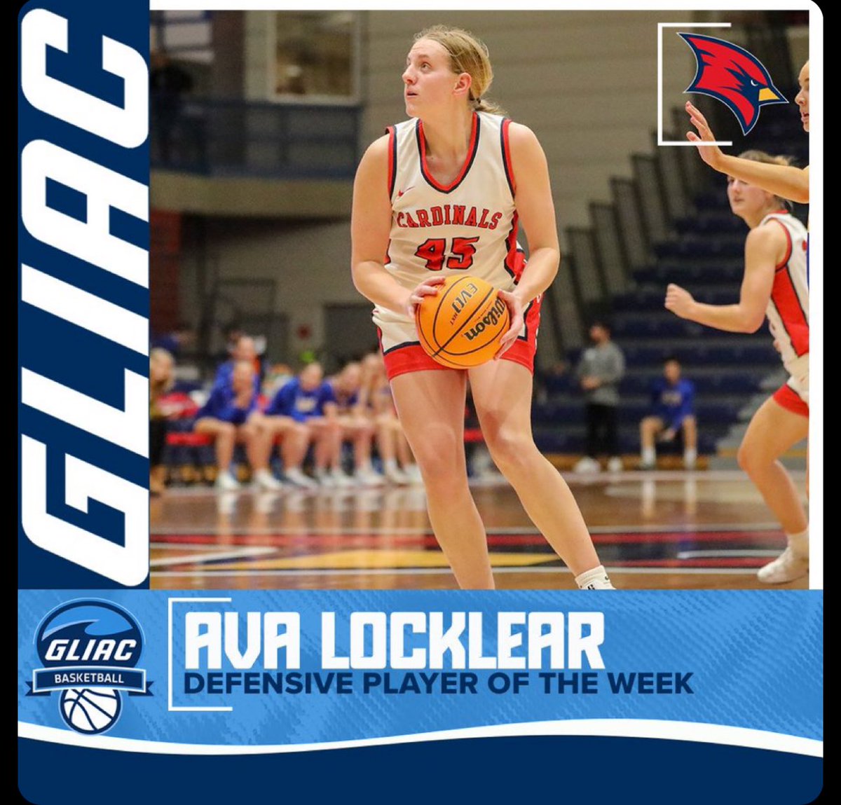 svsuwbb's tweet image. Congratulations to our very own, Freshman @locklear_ava on her first #GLIAC Defensive Player of the Week award! We know there will be more to come! 😤