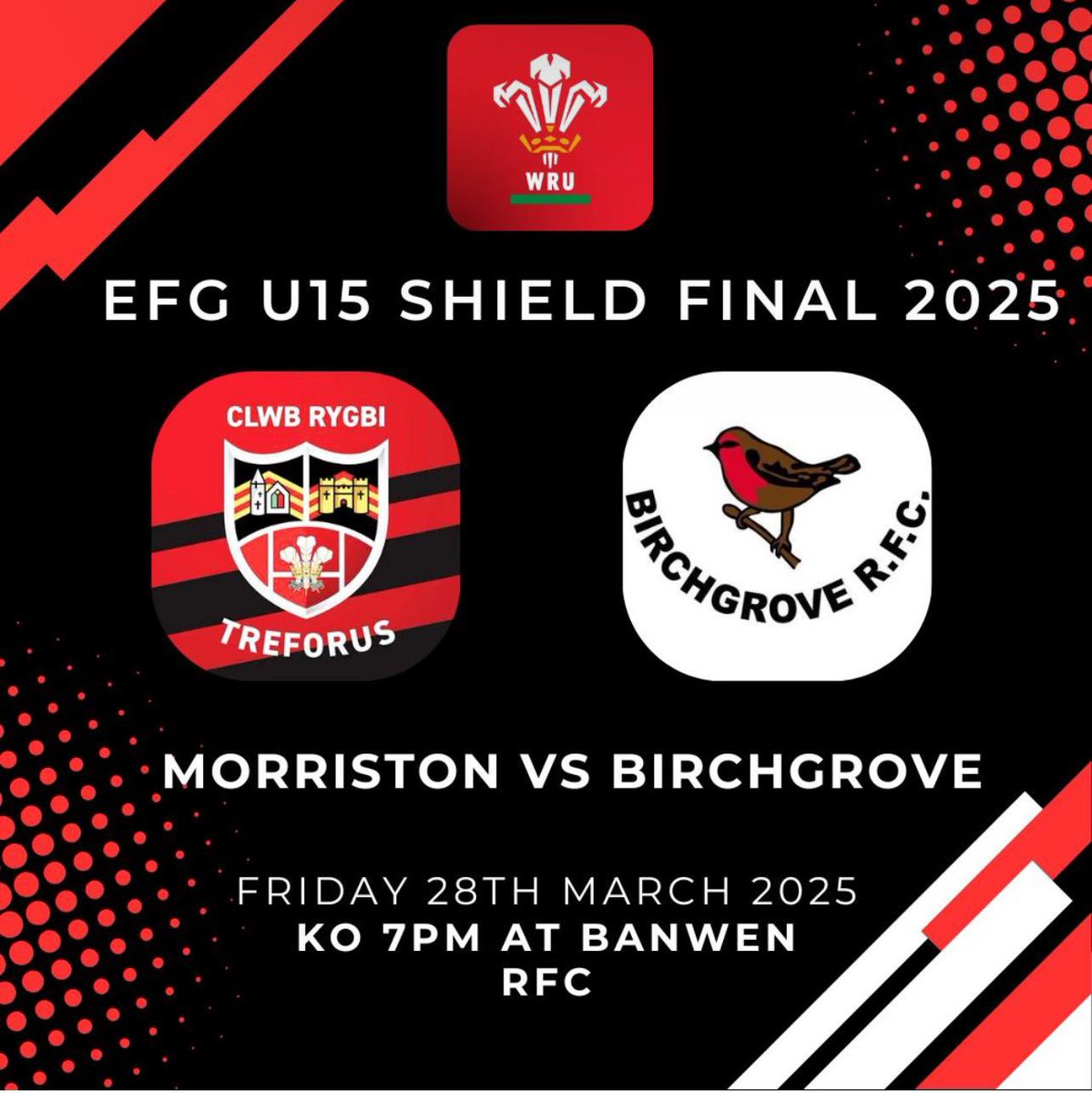 MRFC_JnrRugby's tweet image. A date for your diary. Our U15’s face @BRFC_Junior in the @DistrictEFGMG Shield Final at the end of the month.

📍@BanwenRFC SA10 9LG
⏰7pm, Friday 28th March

Head up and support the boys!
#uppamonkeys 🔴🌑🐒🏉