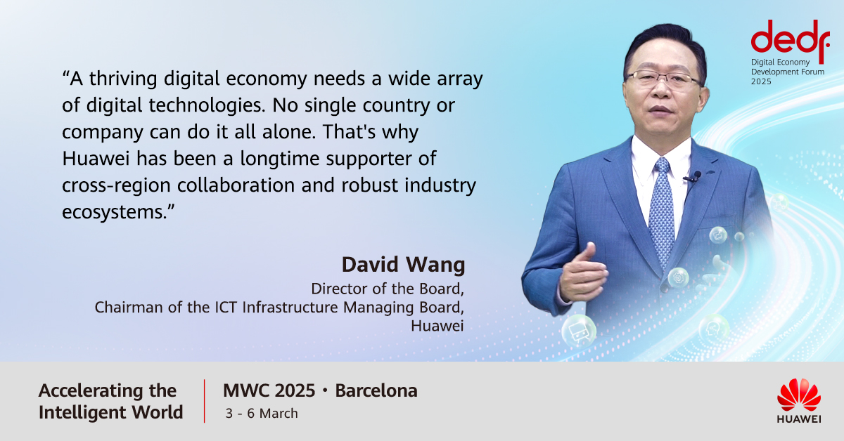 Huawei (@huawei) on Twitter photo At #MWC25, #Huawei hosted the Digital Economy Development Forum, where Director of the Board & Chairman of the ICT Infrastructure Managing Board David Wang and guests examined the opportunities and challenges arising in the digital economy. Learn more: bit.ly/3XlGvoX At #MWC25, #Huawei hosted the Digital Economy Development Forum, where Director of the Board & Chairman of the ICT Infrastructure Managing Board David Wang and guests examined the opportunities and challenges arising in the digital economy. Learn more: bit.ly/3XlGvoX