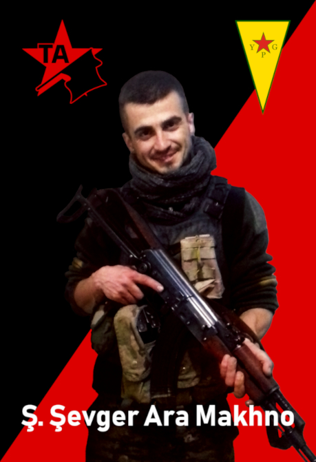 Today marks 7 years since the day Şevger Ara Makhno fell in Afrin. A Turkish anarchist by origin, he took up arms to resist invasion of Turkish state.

As a member of Têkoşîna Anarşîst, he gave precious contribution, making work of our organization possible today.

Şehîd namirin!