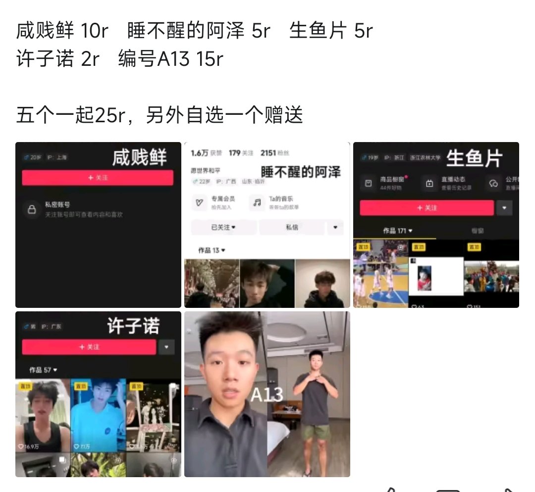 抖音网红资源库➕QQ2131655686 tweet media
