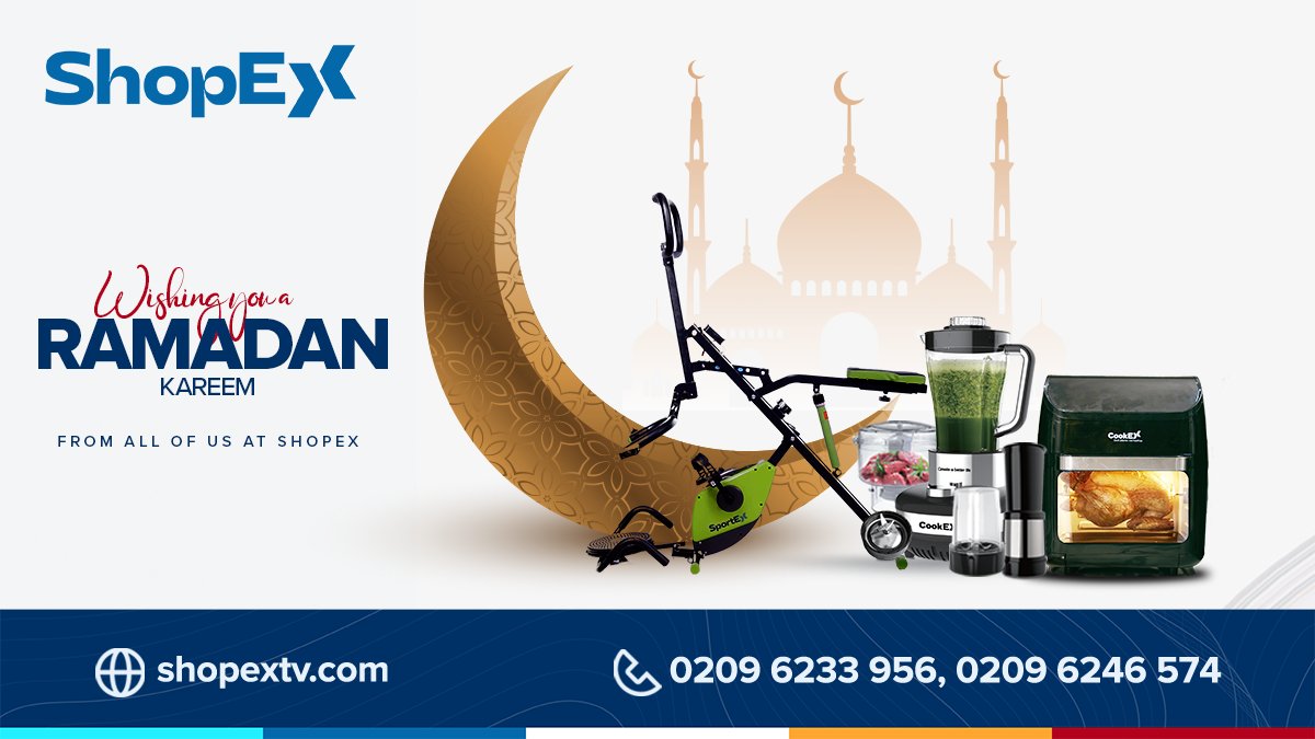 shopextvng's tweet photo. Enjoy irresistible deals on ShopEX TV this Ramadan! Wishing you abundant blessings and endless joy!
Shop Smart, Save More!
#Seasonoflove #RamadanSavings #ShopExTV #ShopEX https://t.co/VQbncwFtG7