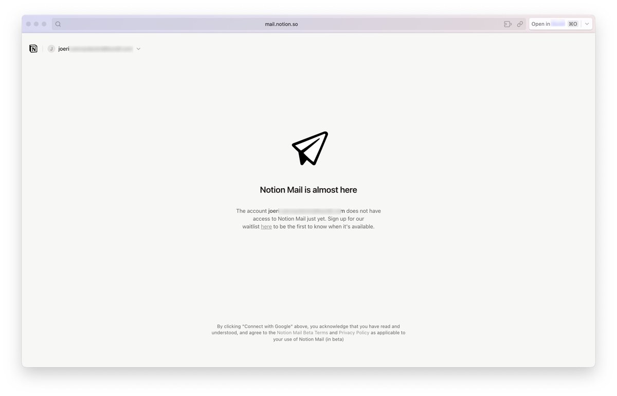 joeri_vc's tweet photo. @NotionMail I told my team I can no longer access my emails for the time being... https://t.co/cW2CGmuT5V