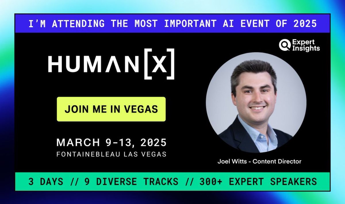 Joel Witts (@joelwitts) on Twitter photo I'm excited to be heading out to @Humanx in Las Vegas next week. 🚀
I’ll be reporting on all things AI & cybersecurity for <a href="/insights_expert/">Expert Insights</a>
If you’re attending, I’d love to chat about the latest AI innovations in cybersecurity. Let’s connect!
See you next week! 👋
#HumanX I'm excited to be heading out to @Humanx in Las Vegas next week. 🚀
I’ll be reporting on all things AI & cybersecurity for <a href="/insights_expert/">Expert Insights</a>
If you’re attending, I’d love to chat about the latest AI innovations in cybersecurity. Let’s connect!
See you next week! 👋
#HumanX