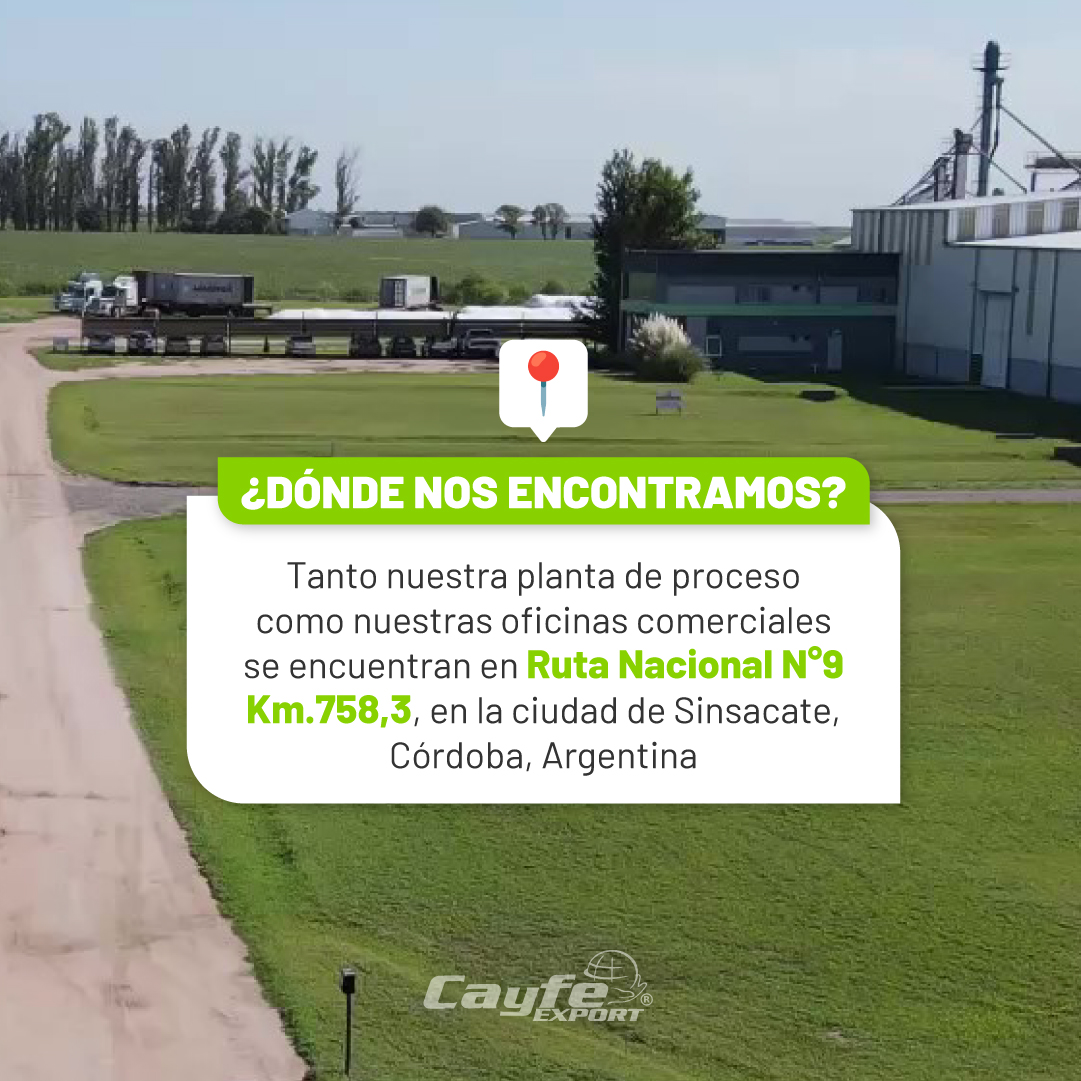 cayfe_export's tweet image. Ubicados estratégicamente en una zona centro productiva de excelencia en Argentina contamos con un establecimiento totalmente equipado para el procesamiento, almacenamiento, control y preparado de producciones de primera calidad listas para su exportación📍👏🏽
